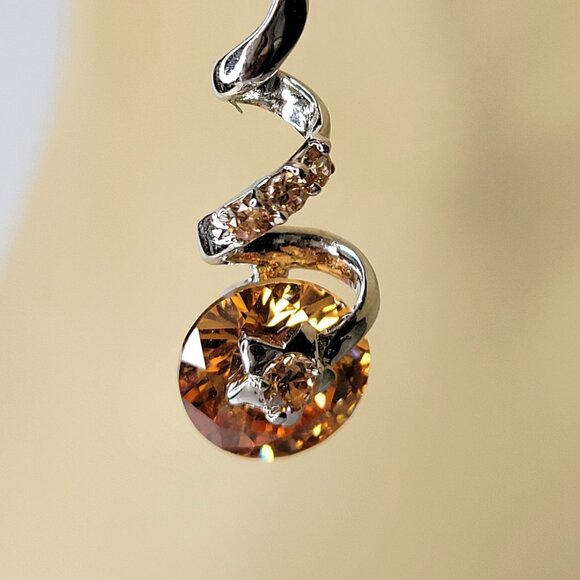 Citrine Yellow Crystal Earring - Picture 5 of 8